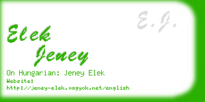 elek jeney business card